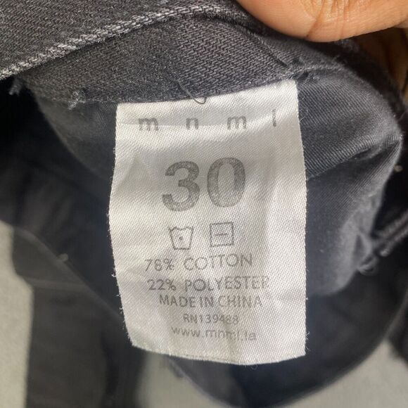 MNML Jeans Mens 30 (32x33) Skinny Distressed Black Wash Denim Casual - Picture 6 of 11